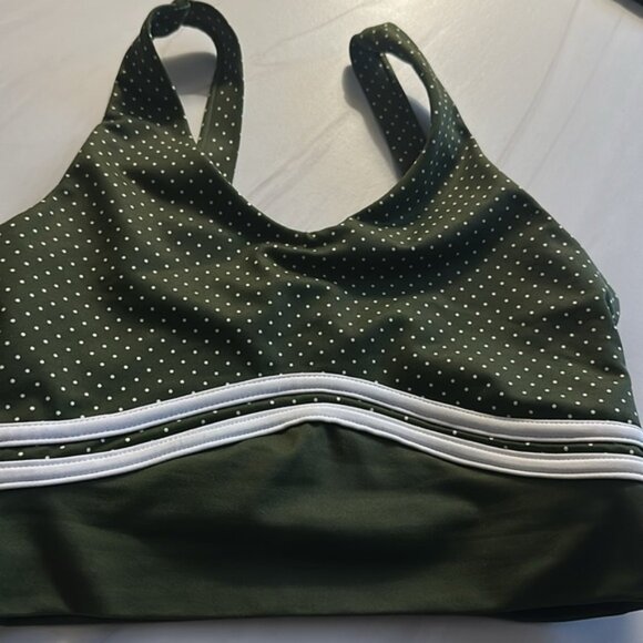 Wilo Women's Green & White Polka Dot Removable Pads Contour Sports Bra Size XS - Picture 7 of 8